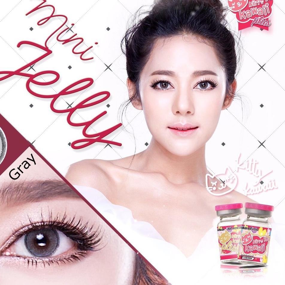 RESTOCK LAGI ORIGINAL SOFTLENS KITTY KAWAII MINI JELLY GREY SOFLENS SOFTLENSES .. Harga Terbaik