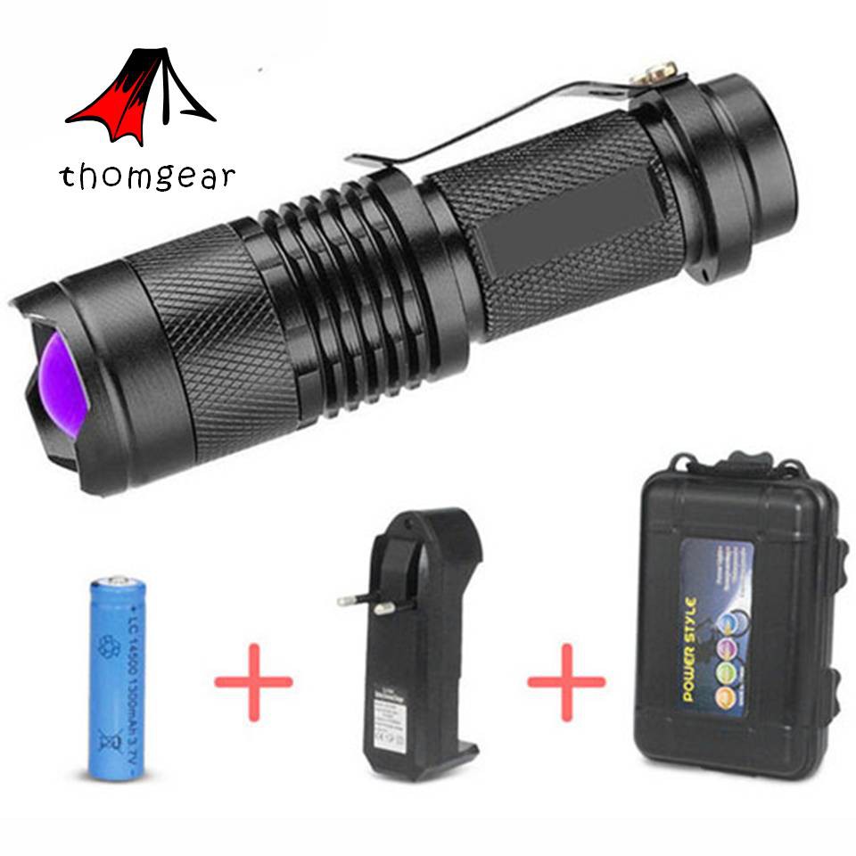 Taffsenter Led 395nm Ultraviolet + Baterai + Charger + Box Pocketman P1 Jm