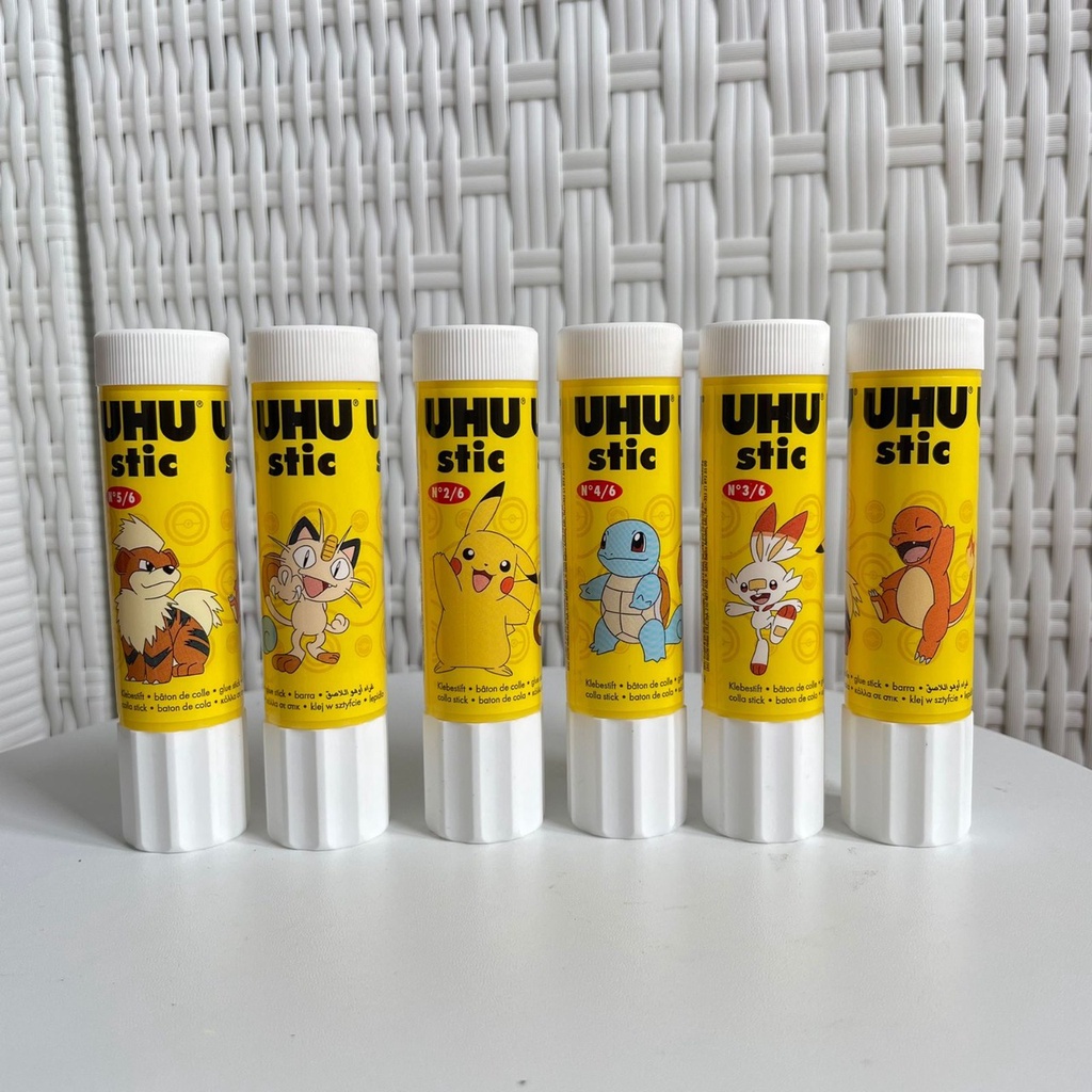 LEM STICK UHU MOTIF POKEMON UKURAN BESAR 21 GRAM LUCU UNIK HARGA MURAH BEST IMPORT PREMIUM QUALITY READY GROSIR COD