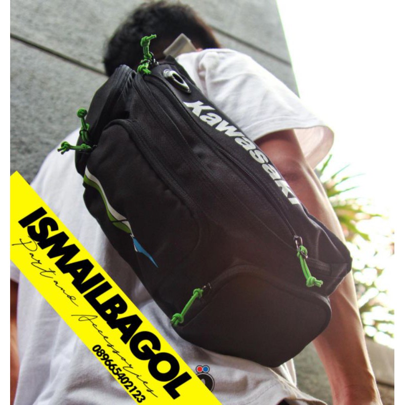 Tas slempang Kawasaki waistbag Kawasaki tas Kawasaki