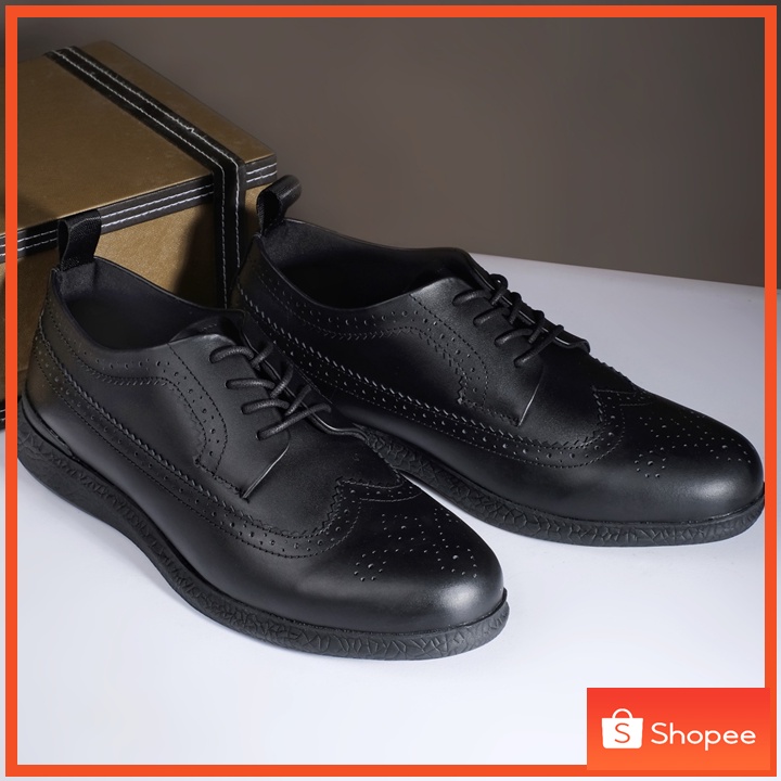 Sepatu Kuli Sapi Asli - Sepatu Formal Casual Pria Kerja Kantor Kondangan Pantofel Hitam Pria Tali Sepatu Pantopel Oxford Cowok Pria Kasual Original