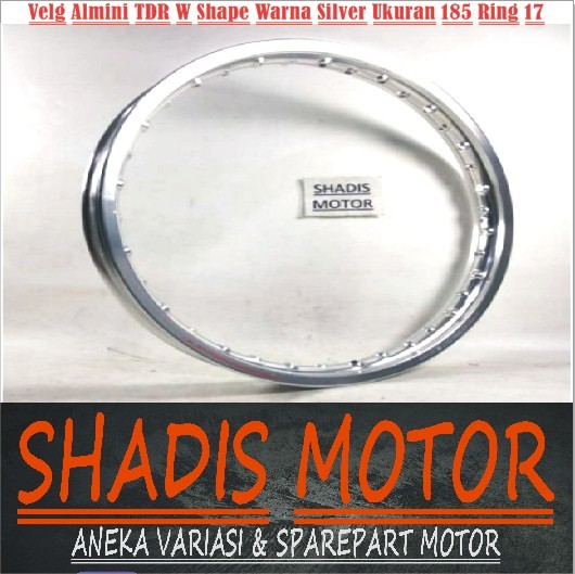 Velg Almini TDR W Shape Ukuran 185 Ring 17 Warna Silver Velg Jari Jari Motor