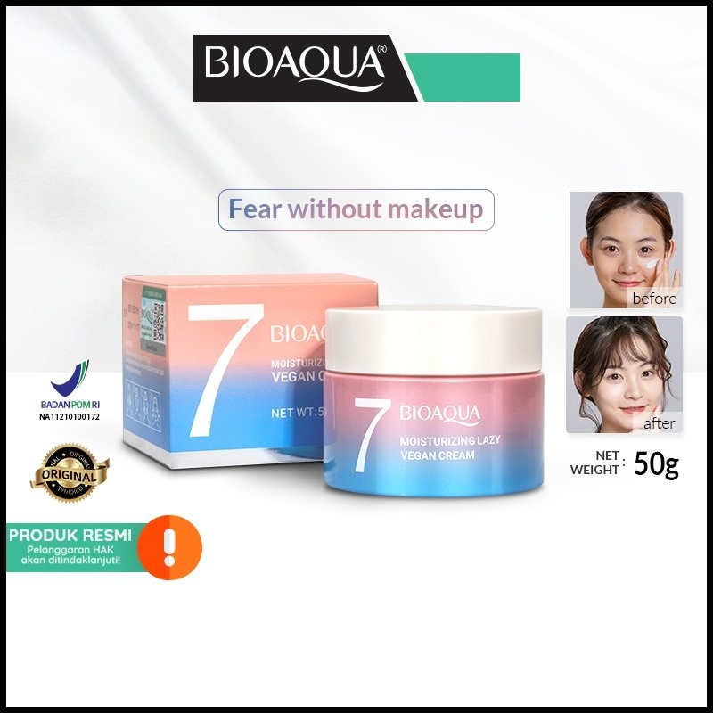 ★ BB ★ BIOAQUA Moisturizing Lazy Vegan Cream 50g - Cream Concealer - BIO AQUA【BPOM】