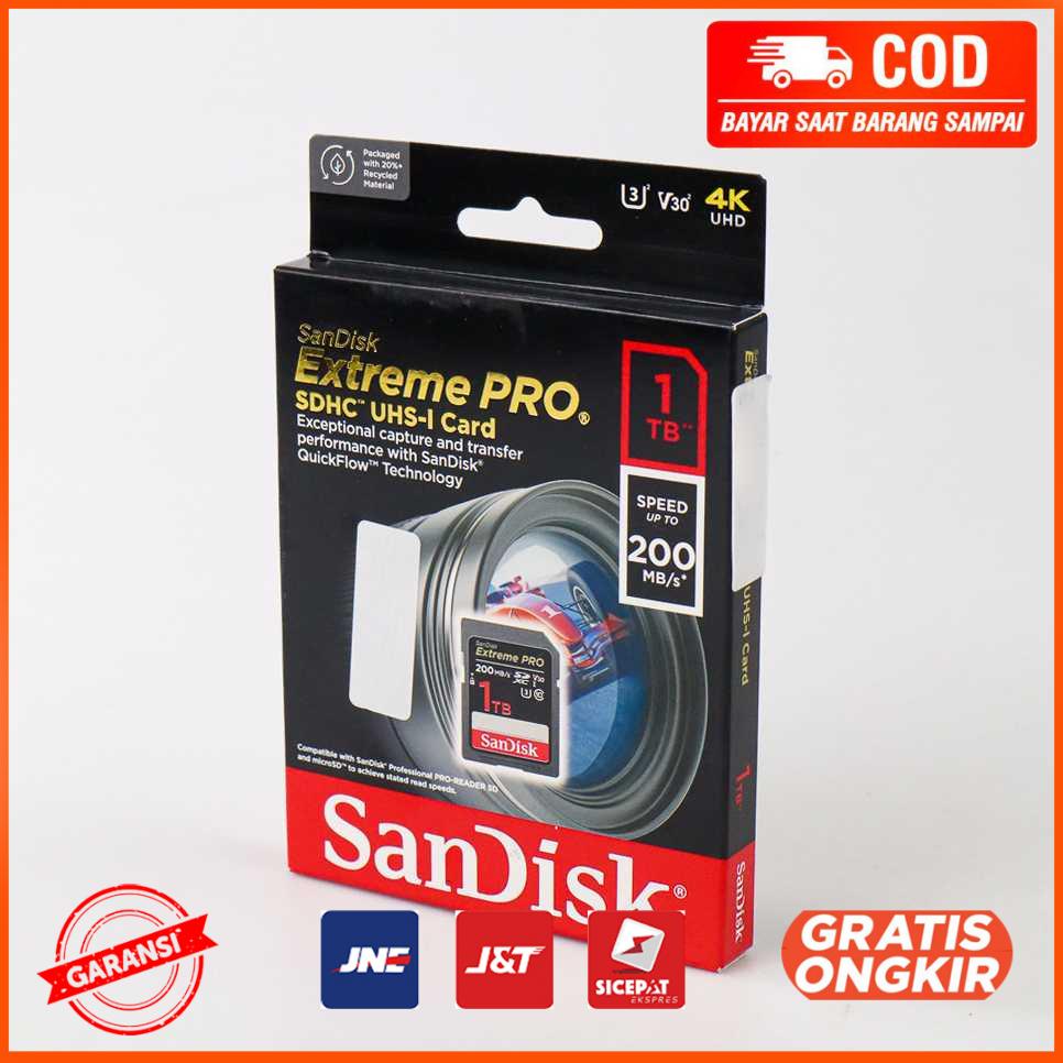 Sandisk SD Card Extreme Pro V30 U3 4K - 1TB - D-1T00