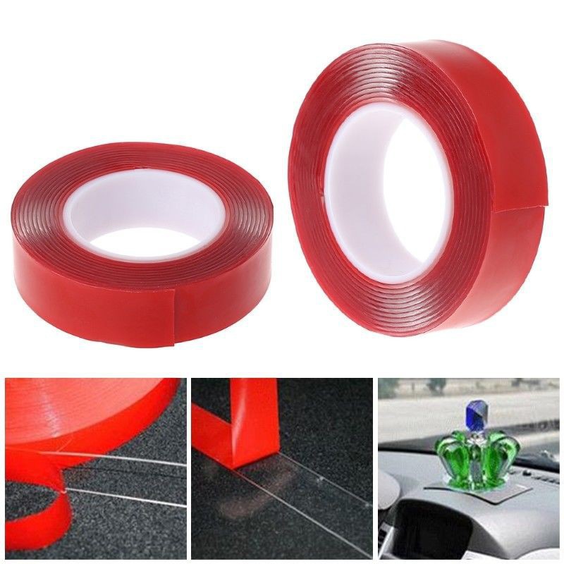 [HOT DEALS] Tape Gel Dua Sisi Rekat Kuat 2m Bahan Akrilik Warna Merah untuk Reparasi Mobil //Premium