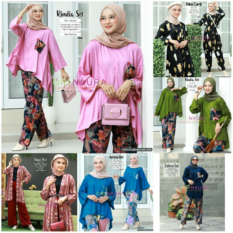 Serba One set Kombinasi Polos Motif ori NAURA SATTA / SALAFA / RINDIA / RIKA /RINA / SOMAYA / ROSE S