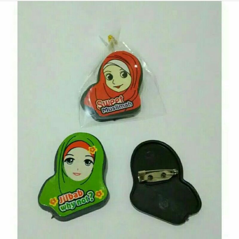 BROS JILBAB HIJAB / BROS PIN JILBAB BAHAN PLASTIK / SOUVENIR BROS MURAH MERIAH