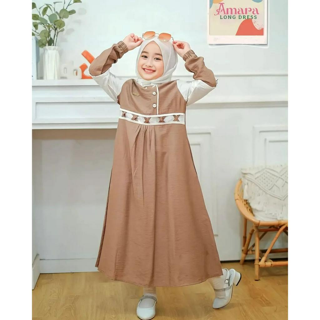 Stelan anak perempuan terbaru 2023 Tamara Maxy Kids Umur 9 - 15 tahun  / Gamis anak warna sage / Gamis Cingkle Import