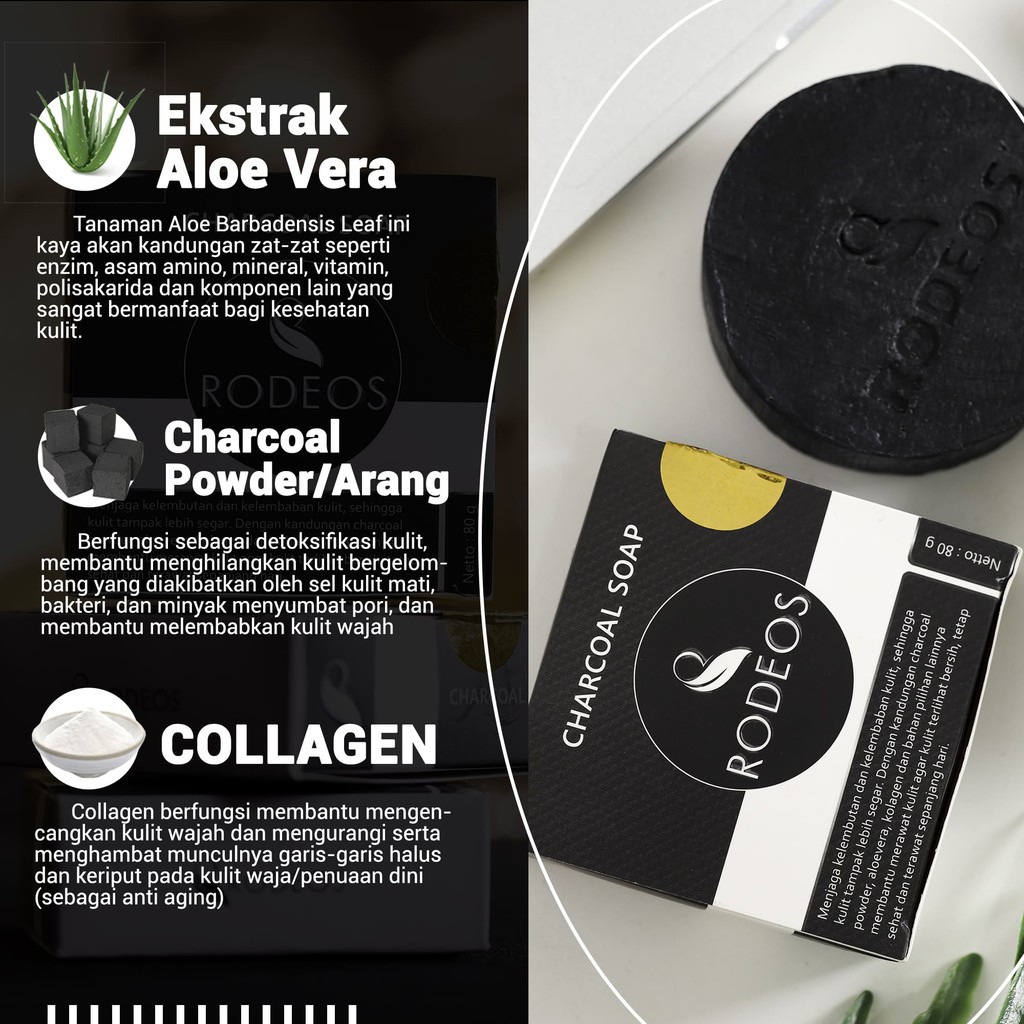 Rodeos Sabun Wajah Pria Mengandung Charcoal Dan Aloevera Mengatasi Minyak Berlebih redeos Cuci Muka Pria Anti Acne Pembersih Wajah Pria