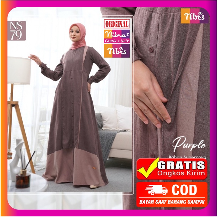 Gamis Nibras Terbaru 2022 Promo Sale Diskon Ori Original Polos Dewasa Wanita Jumbo Busui Bahan Super