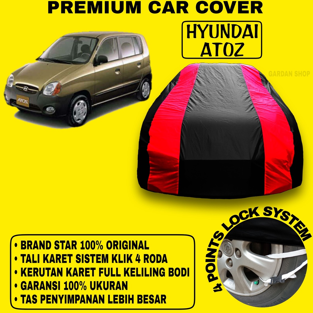 Body Cover HYUNDAI ATOZ Sarung Strip MERAH Cover Penutup Bodi Mobil Hyundai Atoz Bahan Waterproof