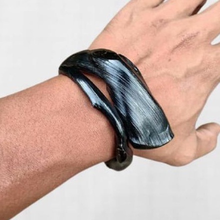 Gelang Akar Bahar Hitam Asli Jumbo Original Aksesoris Tangan Pria Dewasa