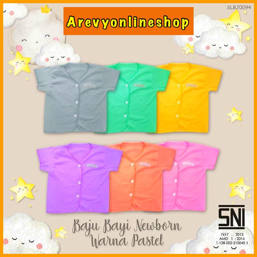 1 Pcs Baju Pendek Baju Panjang Baju Kutung Baju Bayi Kemeja Piyama Bayi SNI Newborn 0-4 Bulan / Baju Bayi Polos Warna Pastel