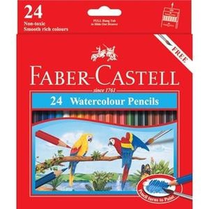 

Pensil Warna Faber Castell 24 Panjang Water Colour / Free Kuas