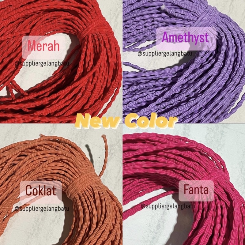 Tali karet korea 2,5mm padi gelembung strap masker boba per meteran