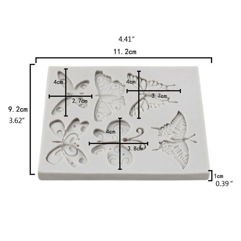 Cetakan Kue / Permen Handmade Bentuk Kupu-Kupu Bahan Silikon Untuk Dekorasi