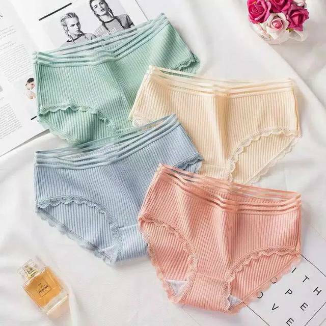  CELANA  DALAM WANITA  UNDERWEAR VARIASI RENDA IMPORT  V10 