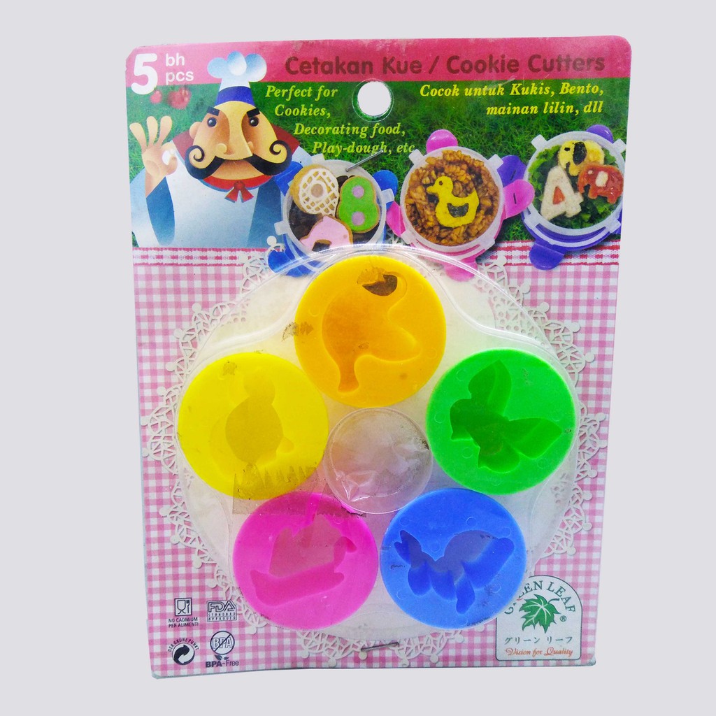 Cookies Cutter Bentuk Hewan - 5 pcs / Cetakan Kue Bentuk Hewan / Cetakan Cookies Bentuk Hewan