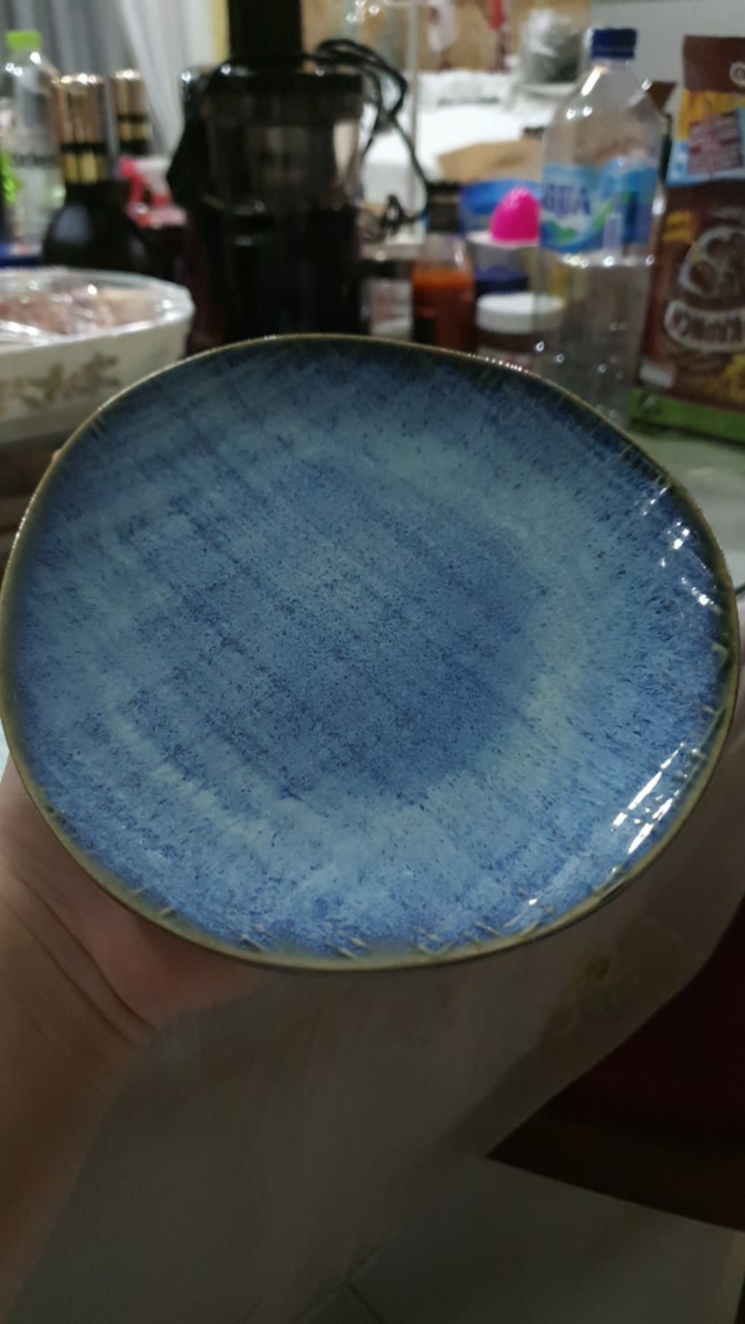 Brewsuniq - Cerulean Shade Uneven Salad Plate 7 / Piring Makan Cantik