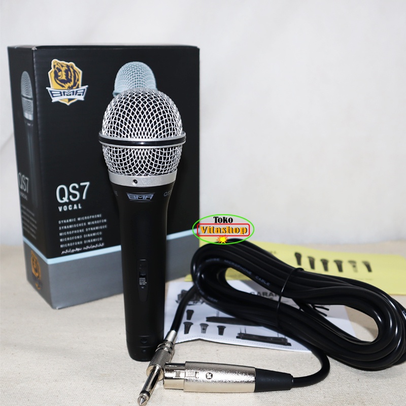 MIC KABEL BMA QS7 MICROPHONE ORIGINAL MIK DYNAMIK MIKROPON PROFESIONAL