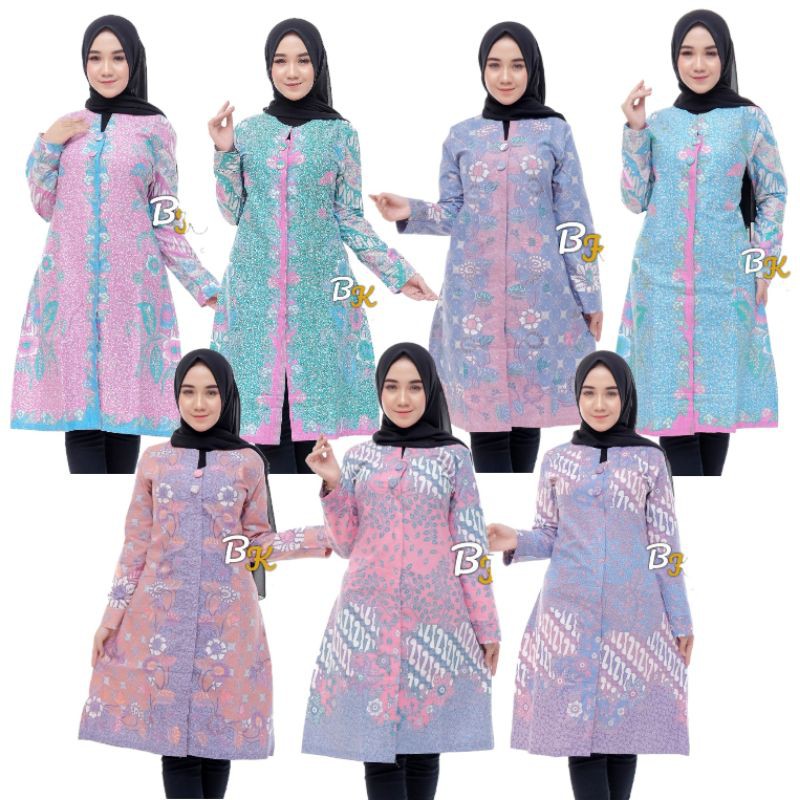 ATASAN TUNIK BATIK PREMIUM | TUNIK KANCING DEPAN BUSUI BATIK AL-ZAHRA MURAH