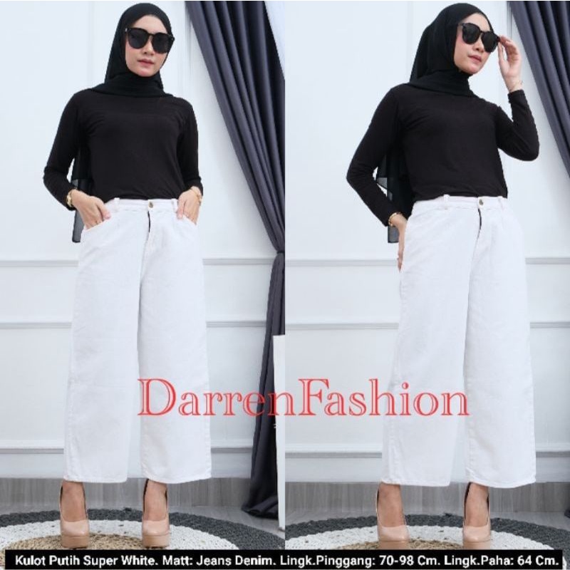Kulot Jeans Wanita Putih jeans putih
