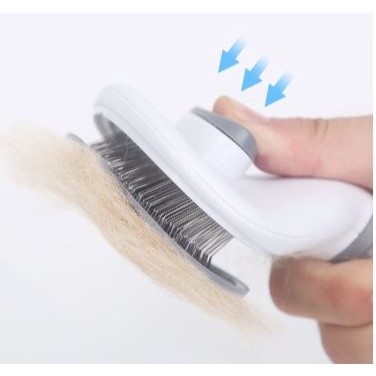 Sisir kucing anjing Hair Pet Brush with Button Sisir grooming Kucing Anjing F01 Pet Grooming Brush Sisir Perawatan Peliharaan