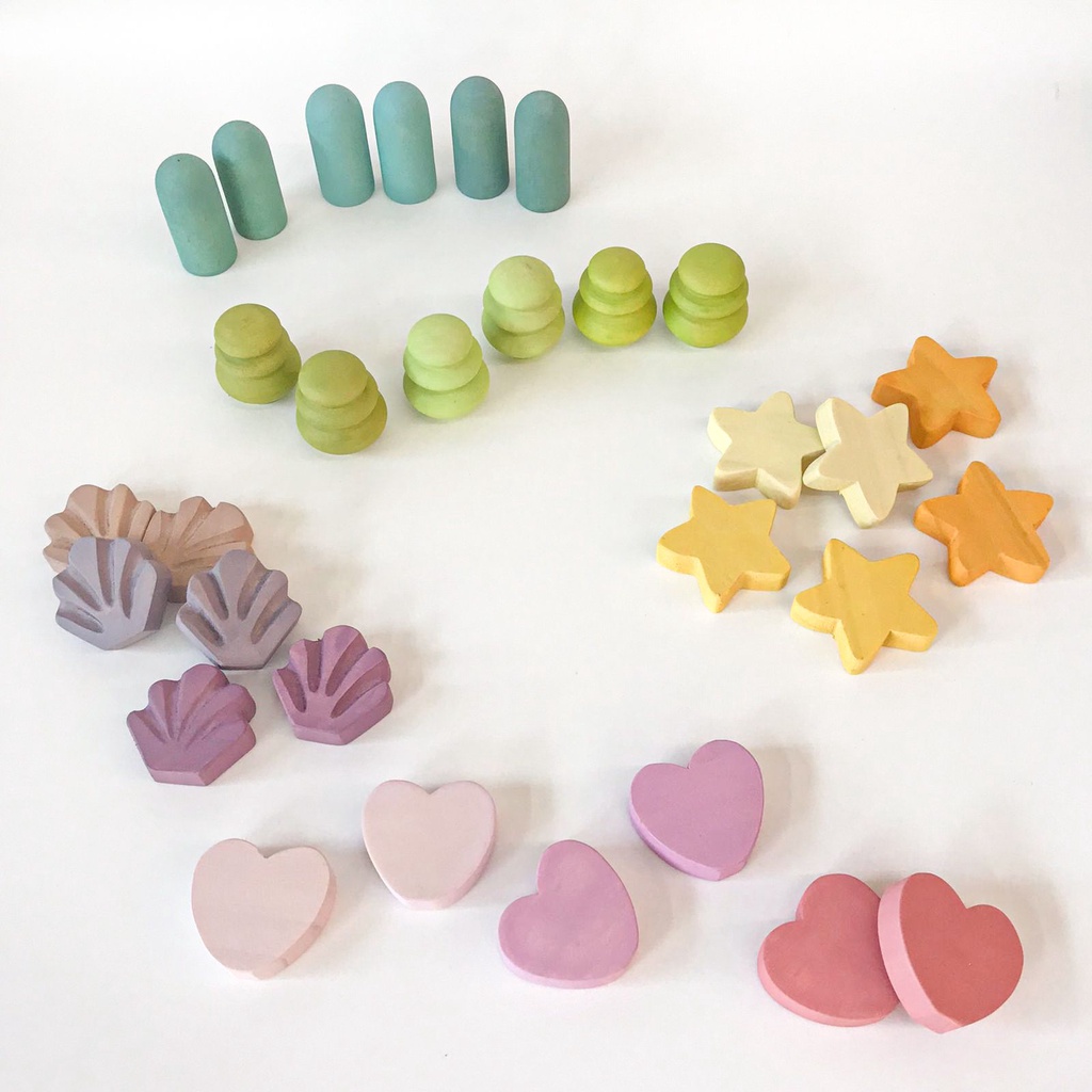 Wooden Loose Part Open Ended Toys - ( Summer - Winter - Spring - Autumn )