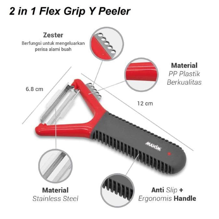 MAXIM TOOLS FLEX GRIP Y PEELER / PENGUPAS (2 IN 1)