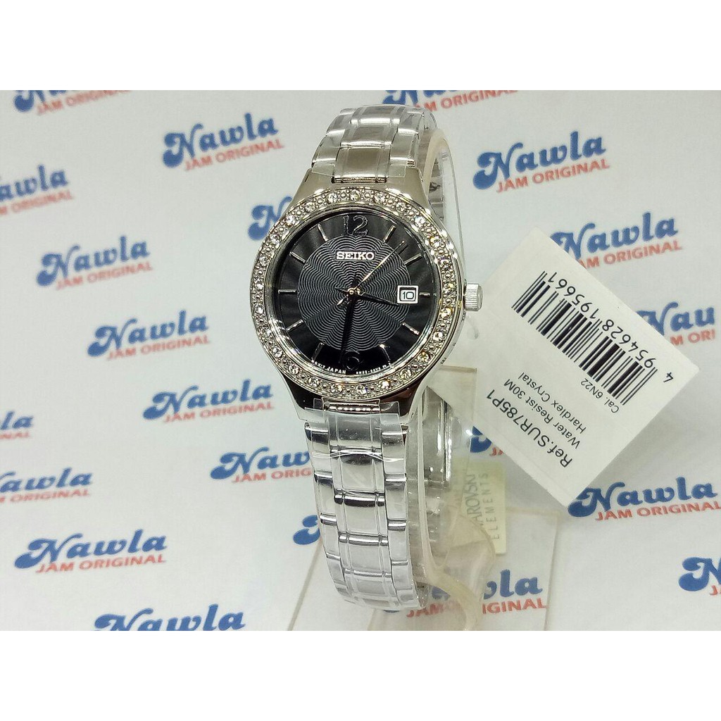 Seiko Ladies SUR785P1 Quartz Black Dial - Jam Tangan Wanita SUR785