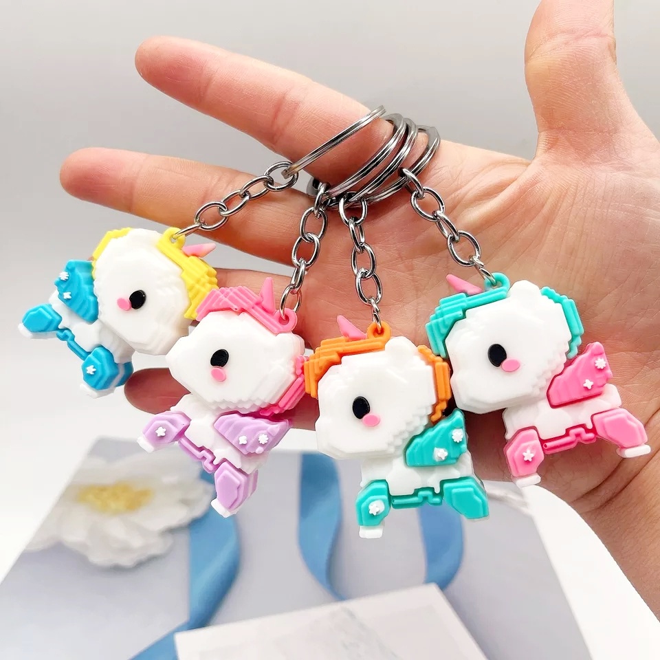 GANTUNGAN KUNCI UNICORN LEGO // Ganci Karakter Unicorn Lego Unik Lucu | Gantungan tas | Bag Charm | Souvenir Murah | Keychain | COD