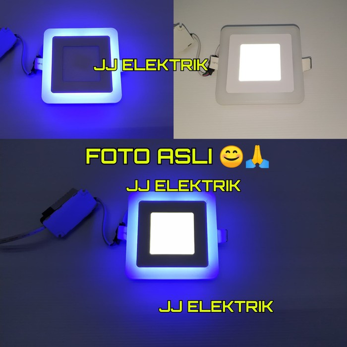 Lampu Downlight LED Panel 2 Warna Cahaya 3W + 3 Watt KOTAK
