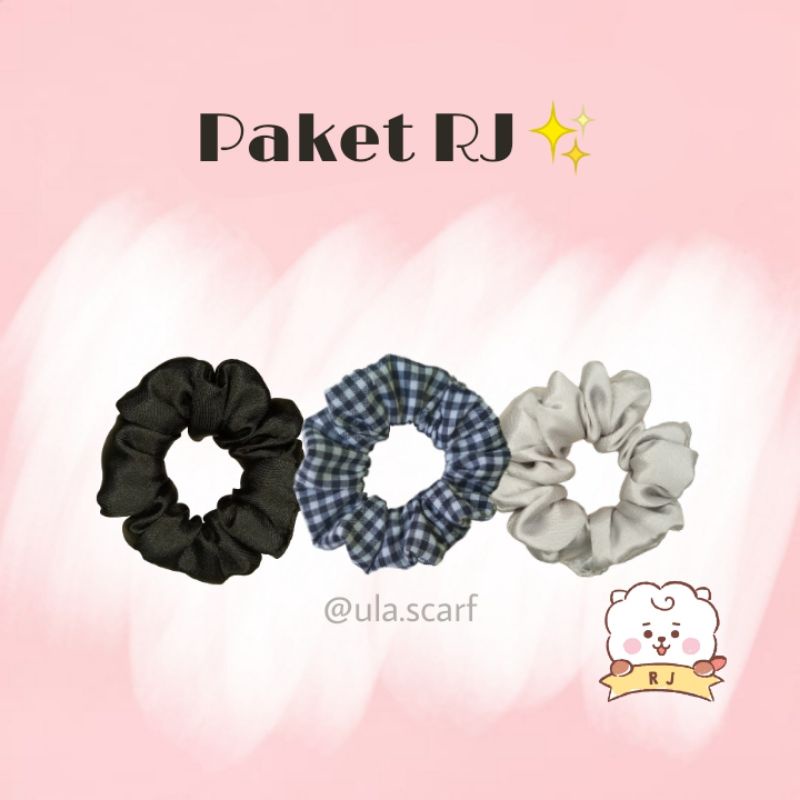 Scrunchies satin premium (FREE GIFT STIKER)- MINI-MEDIUM-Paket RJ