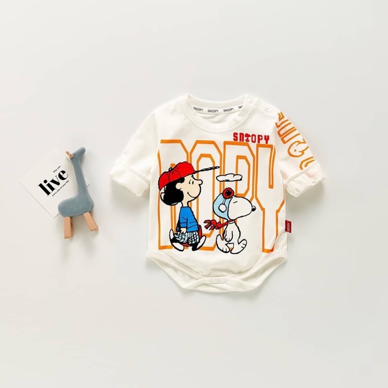 TT AN093 Romper snoopy Anak putih lengan panjang