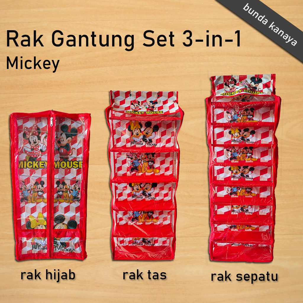 Rak Gantung Set 3 in 1 Sepatu+Tas+Hijab