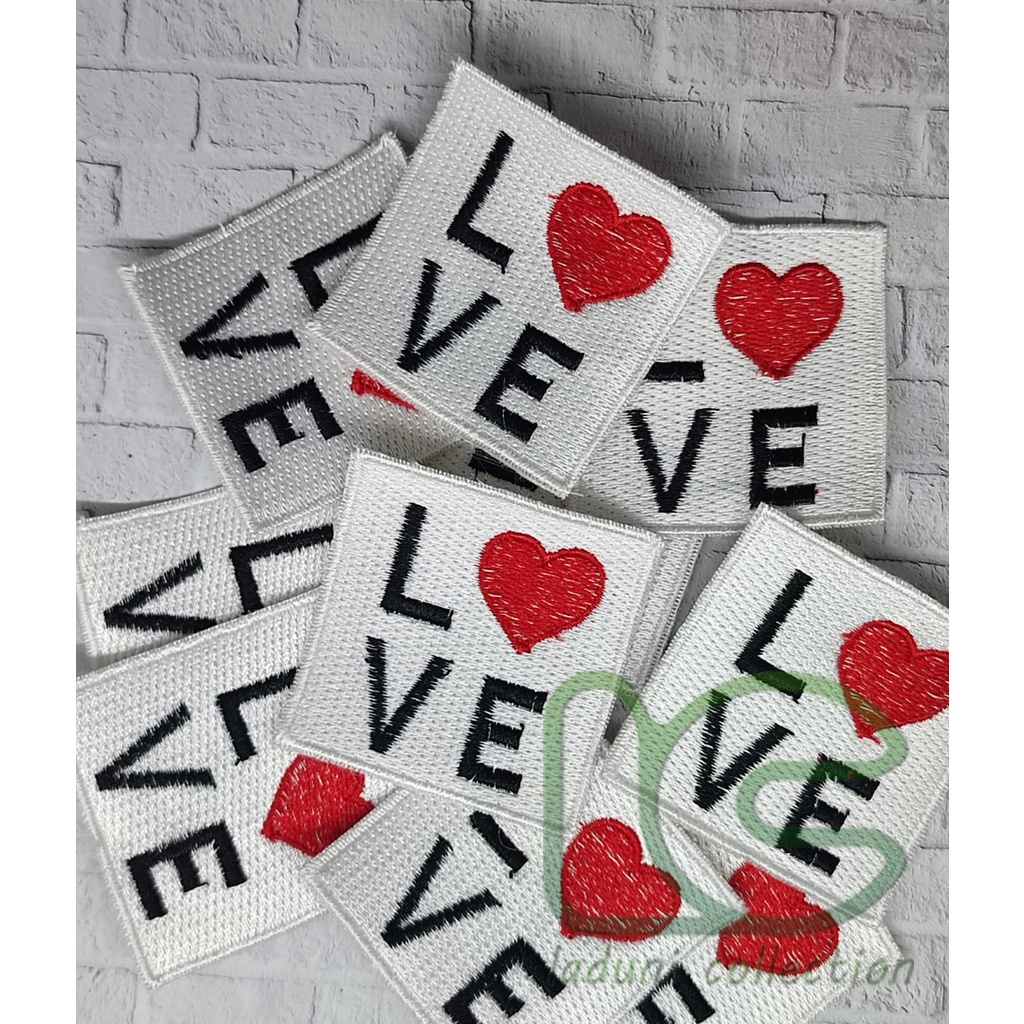 PATCH BORDIR TULISAN LOVE / PATCH LVE