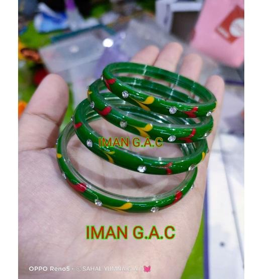 Dapatkan Diskon Hingga Gelang kaca akrilik anak dan tanggung isi 4pcs/aksesories gelang india akrili