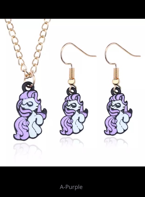 Set perhiasan anak dewasa import unicorn anting kalung A11 unicorn