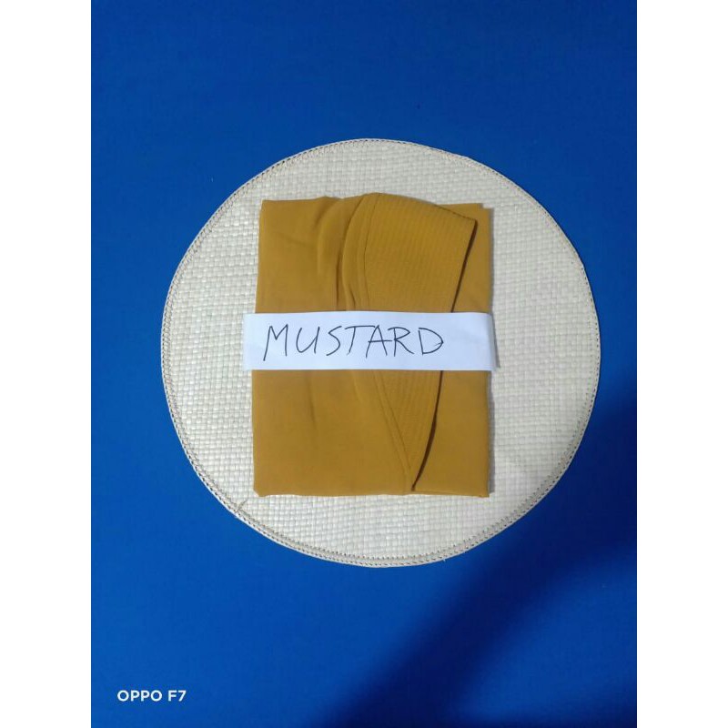 KERUDUNG KHIMAR MALIKA CERUTY PREMIUM/KHIMAR MALIKA BUSA ANTEM SIZE L-Mustard