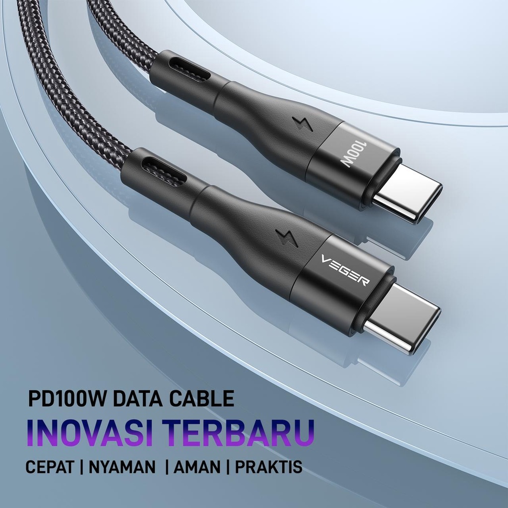 Kabel Data  VEGER Cable CPD100 Power Delivery PD 100 Type C to Type C 1000mm