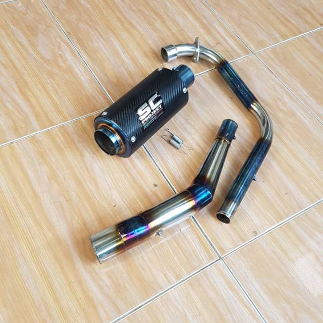 KNALPOT VIXION OLD-VIXION NEW SC PROJEC CARBON LEHER BLUEMOON