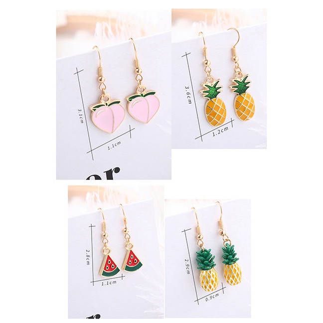 LRC Anting Gantung Fashion Yellow Pineapple Shape Decorated Earrings