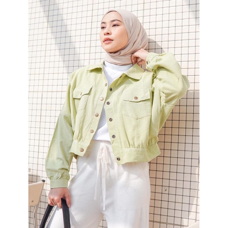 Jaket Crop Cewek Kekinian Atasan Jaket Crop Wanita Terbaru Fashion Wanita Kekinian Jaket Cewek Model