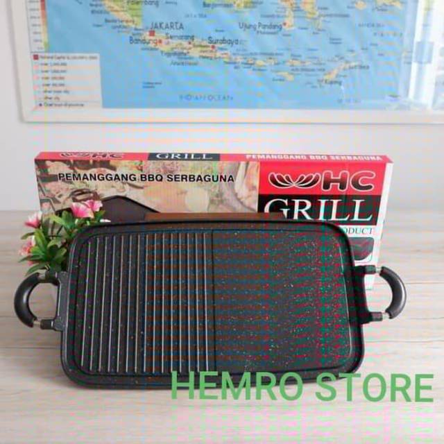 Wajan Pemanggang BBQ Multi Grill Pan Bakar Daging Ayam Ikan