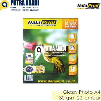 

Glossy Photo Paper Data Print A4 180gsm 20 Lembar