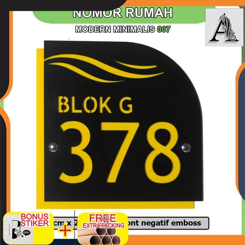 

Grosir Nomor Rumah Acrylic Modern Minimalis Model 007