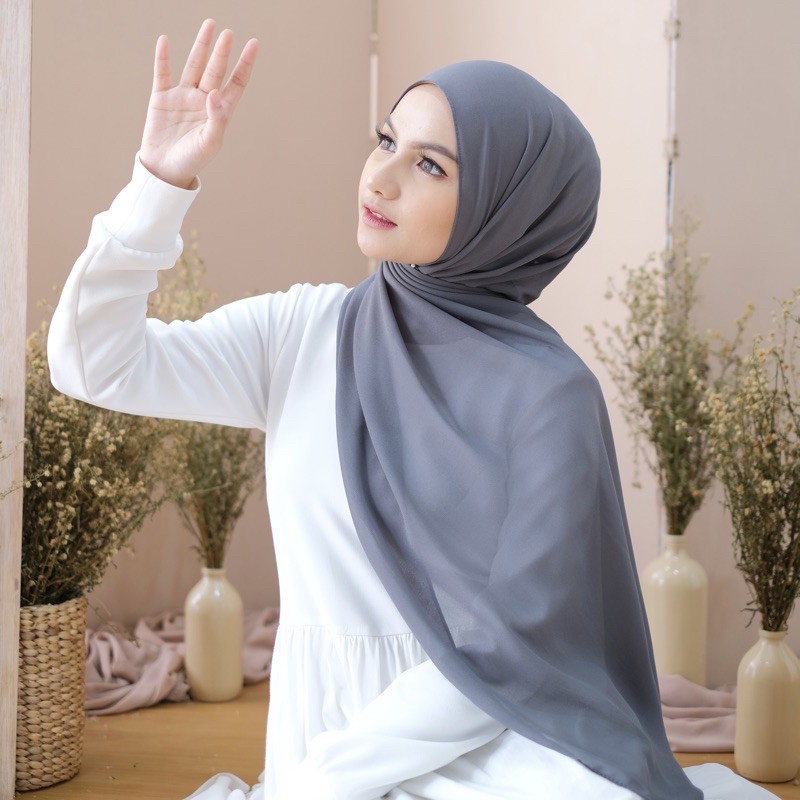 HIJAB PASHMINA CERUTY BABYDOLL-Darkgrey