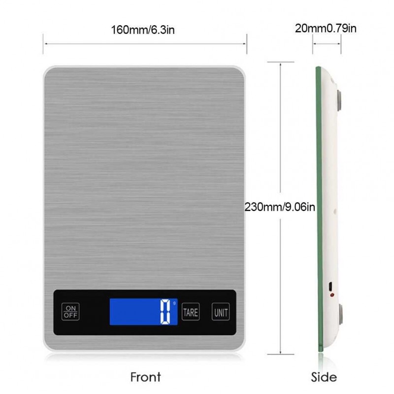 Timbangan Dapur Makanan Digital Kitchen Scale USB Rechargeable 15Kg