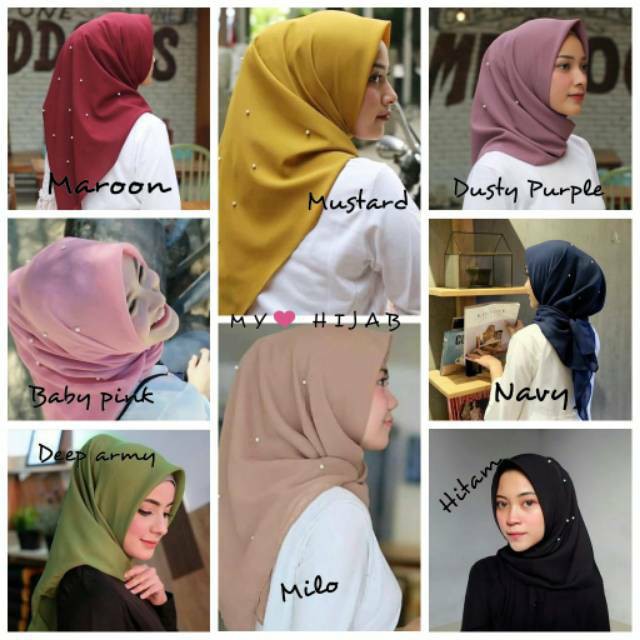 ID. 1A JILBAB MUTIARA SEGIEMPAT MUTE - HIJAB SEGI EMPAT  - BELLA SQUARE - KERUDUNG - JILBAB BELLA