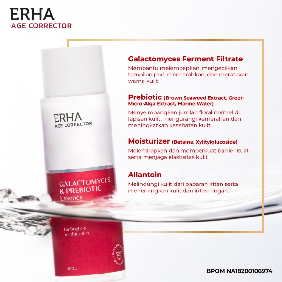 ERHA Age Corrector Galatomyces &amp; Prebiotic Essence 100 ml - Serum Wajah Anti Aging